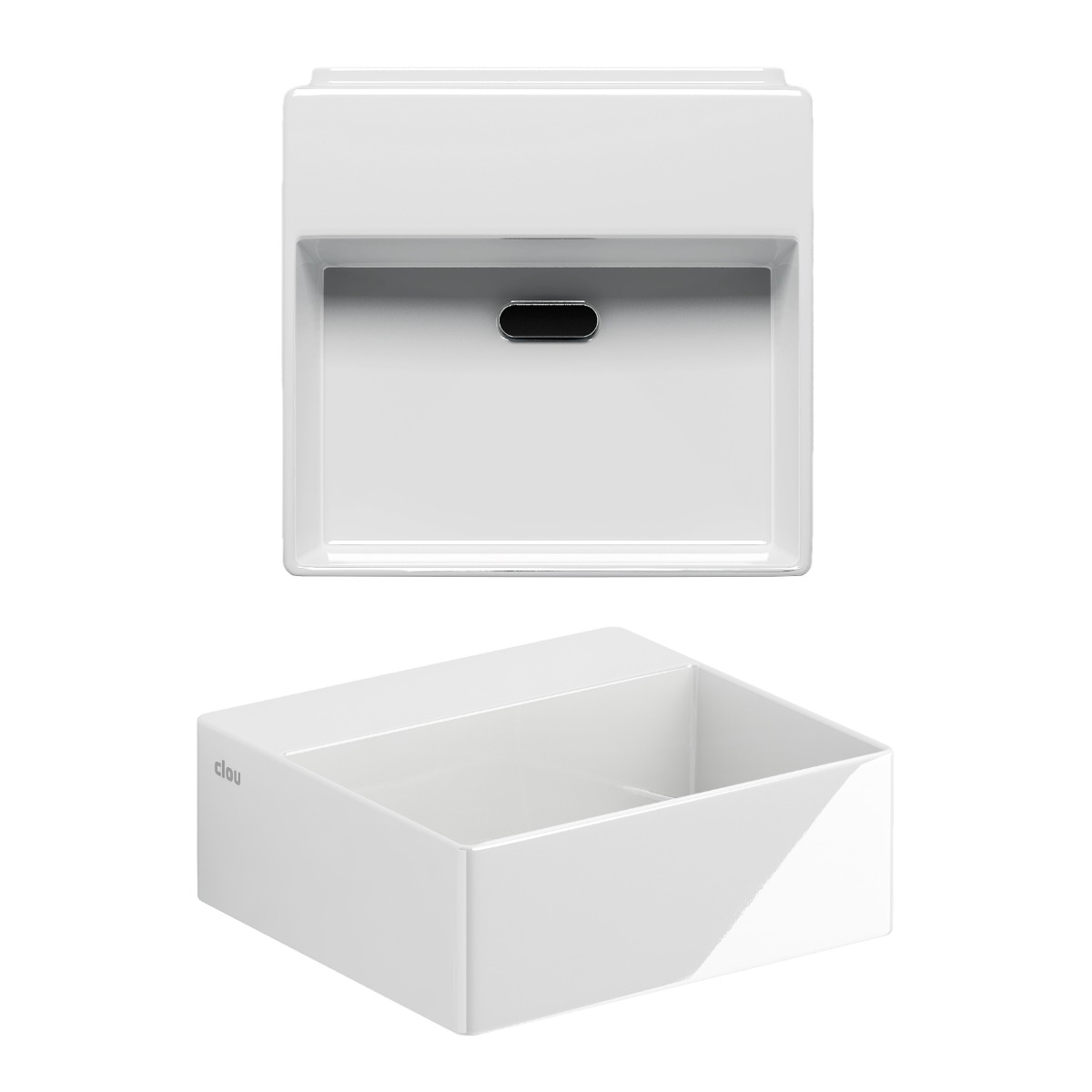 Clou New Flush 1 keramische fontein 28cm zonder kraangat wit glans
