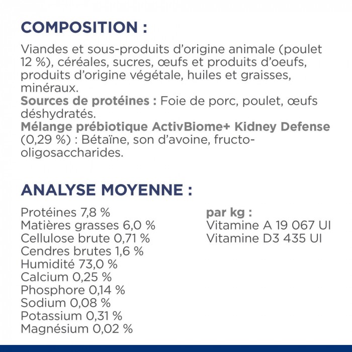 HILL'S Prescription Diet k/d Kidney Care en terrine au poulet - Pâtée pour chat