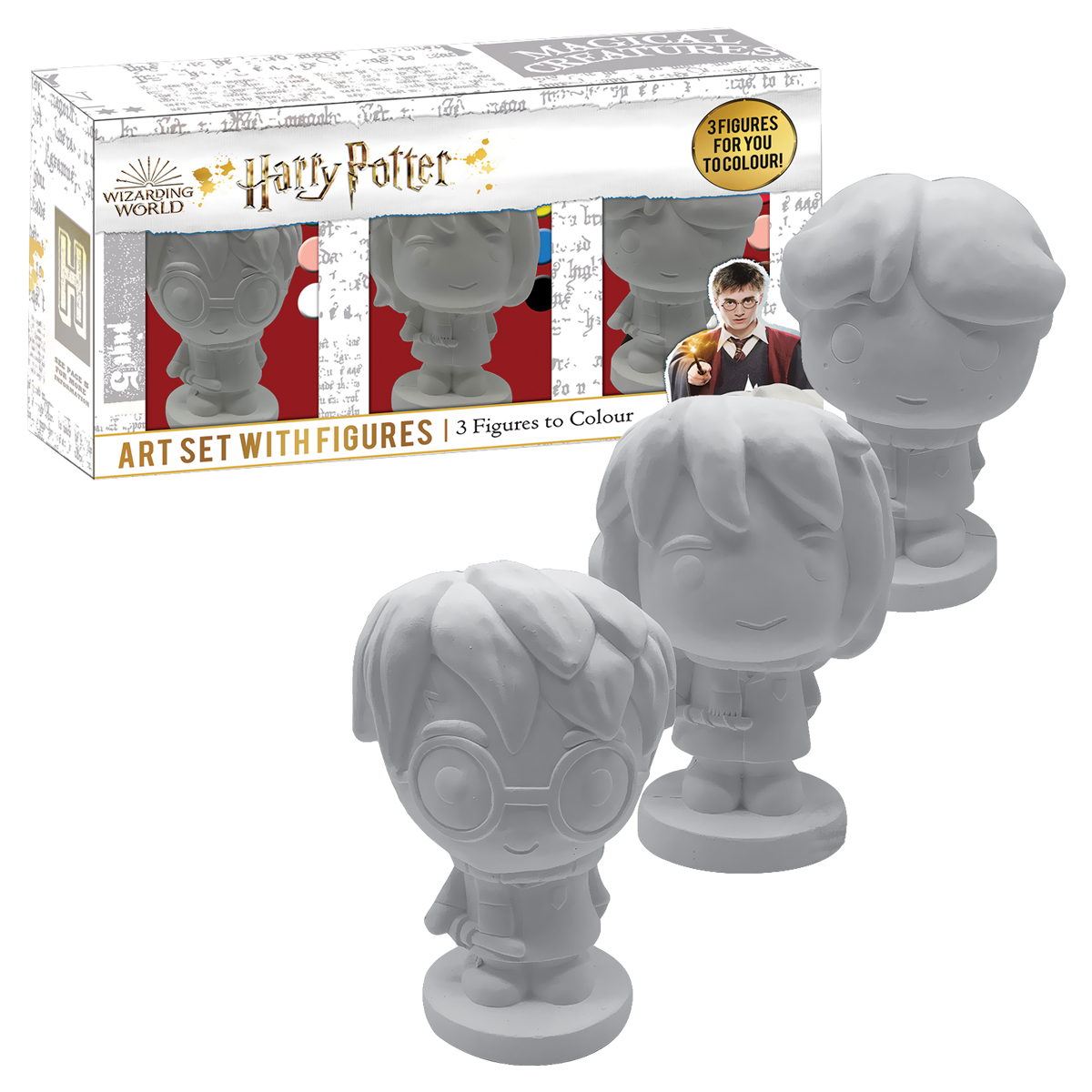 CONJUNTO DE 3 FIGURAS HARRY POTTER PARA PINTAR