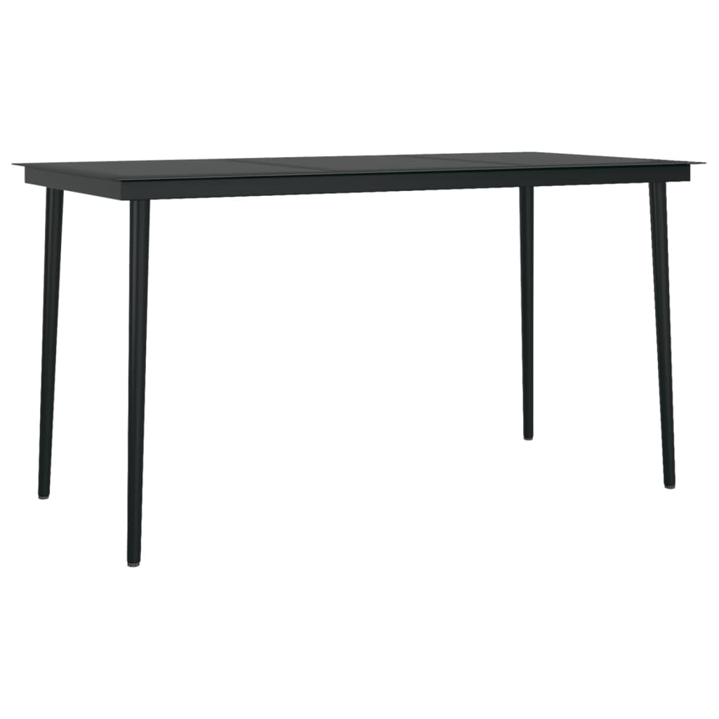 Mobilier de salle à manger de jardin avec coussins 7 pièces noir