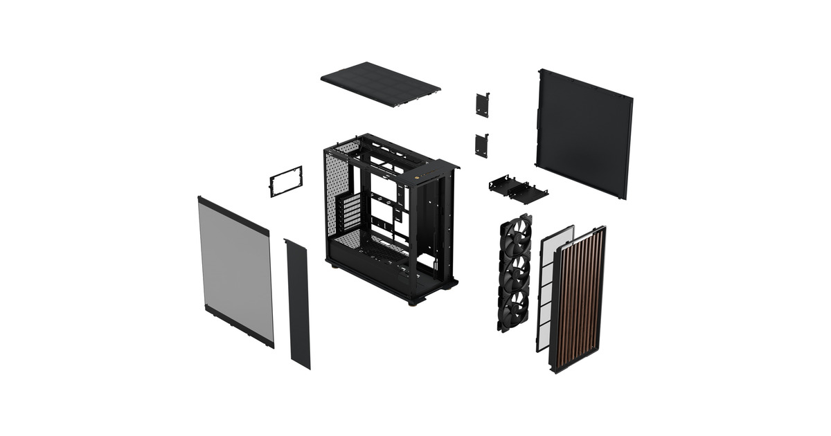 Fractal DesignNorth XL RC Charcoal Black TG Dark midi tower behuizing  (Zwart | 2x USB-A | 1x USB-C | Tempered Glass)