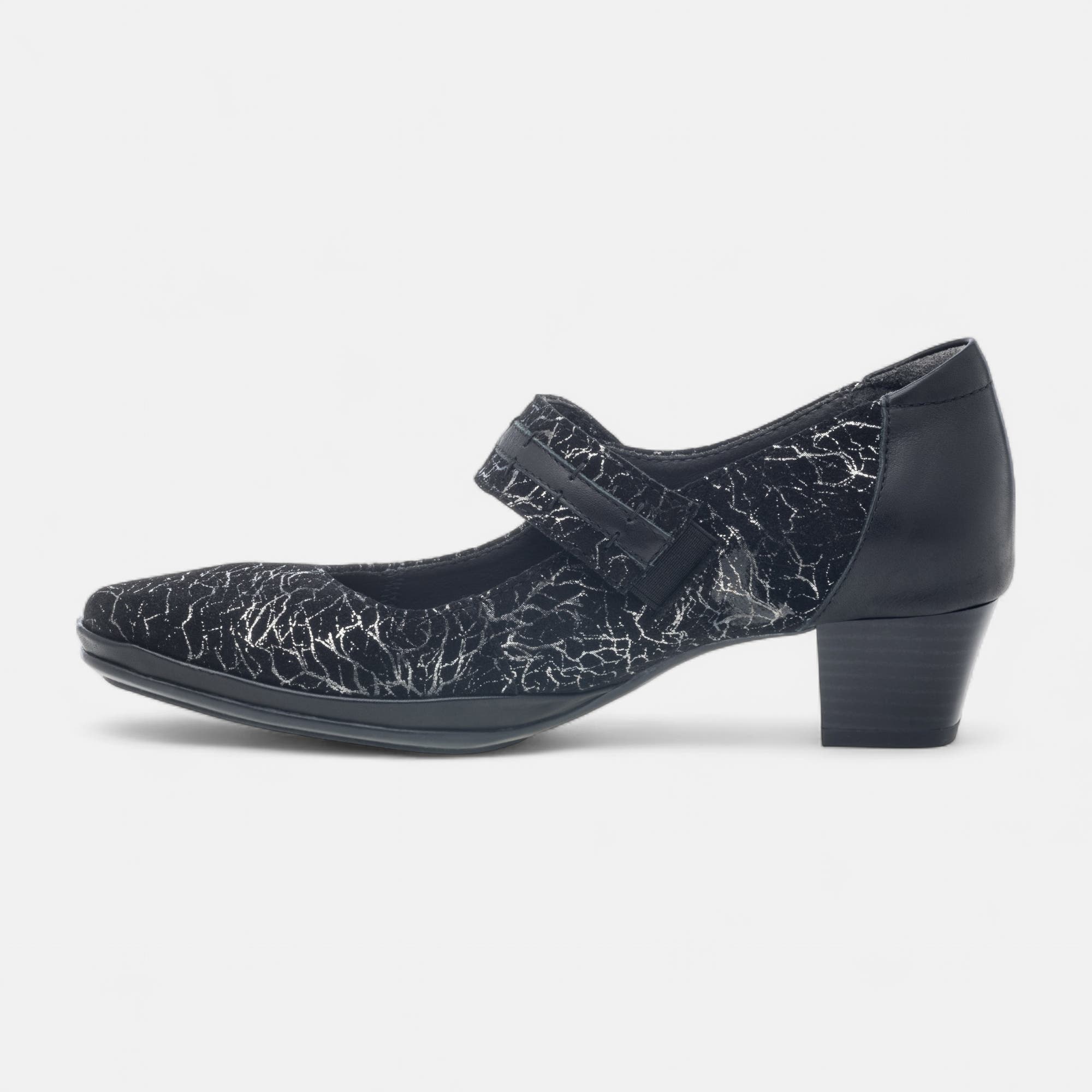 Escarpins pieds sensibles Femme en cuir noir