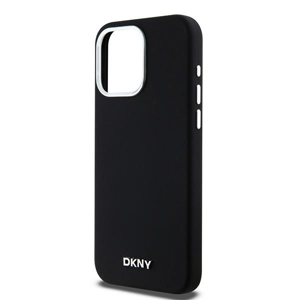 iPhone 15 Pro Max MagSafe Silikon Hülle Case Metal Logo (DKHMP15XSMCHLK) - Schwarz
