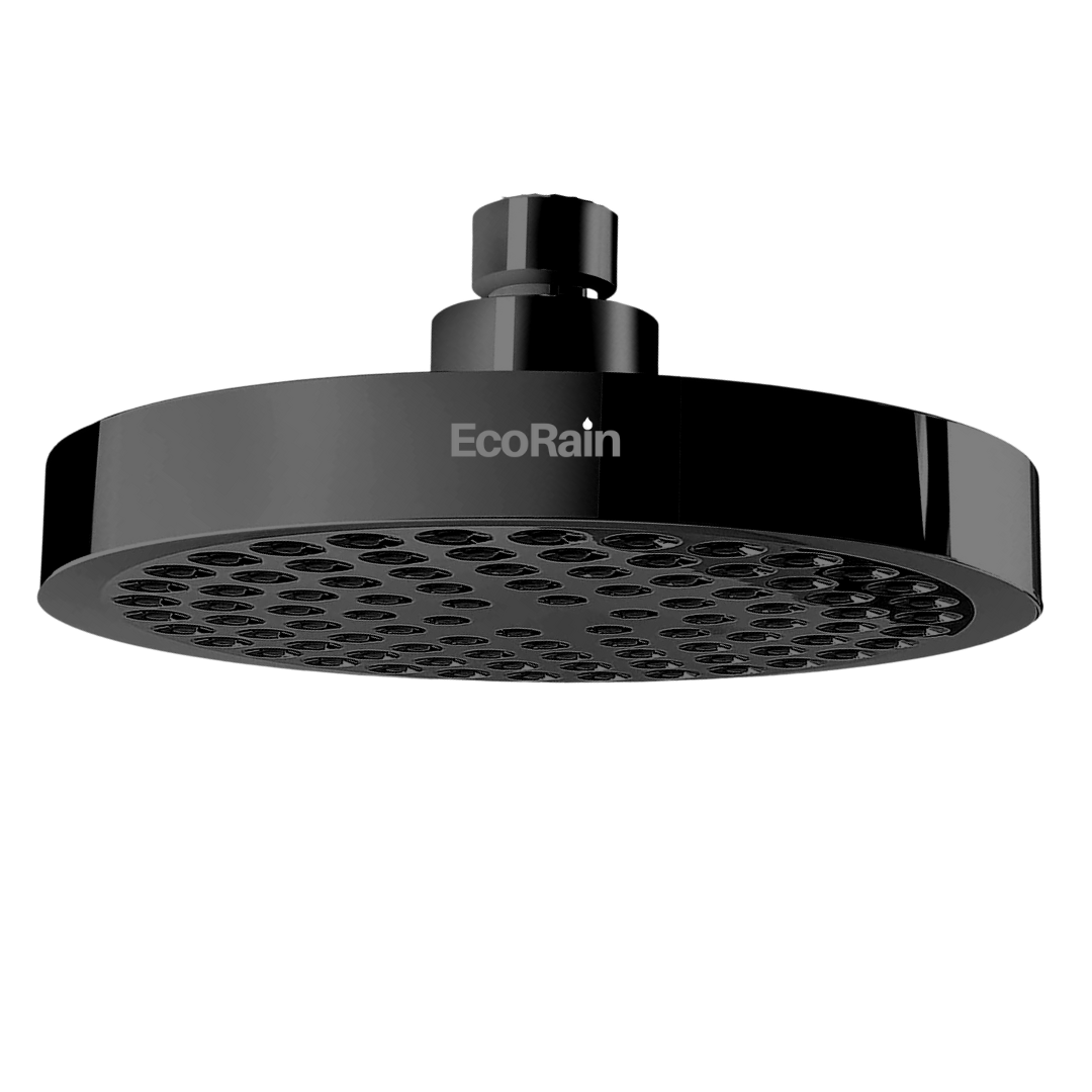 EcoRain Waterbesparende Regendouchekop Josh 15 cm Rond Zwart - 30% Waterbesparende Douchekop - Waterbesparende Douchekop - Moderne Universele Regendouchekop - Grote Anti-verbrandingsdouchekop