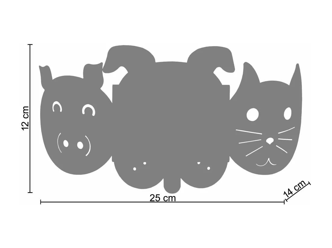 Applique enfant métal chien cobalt 12 cm.