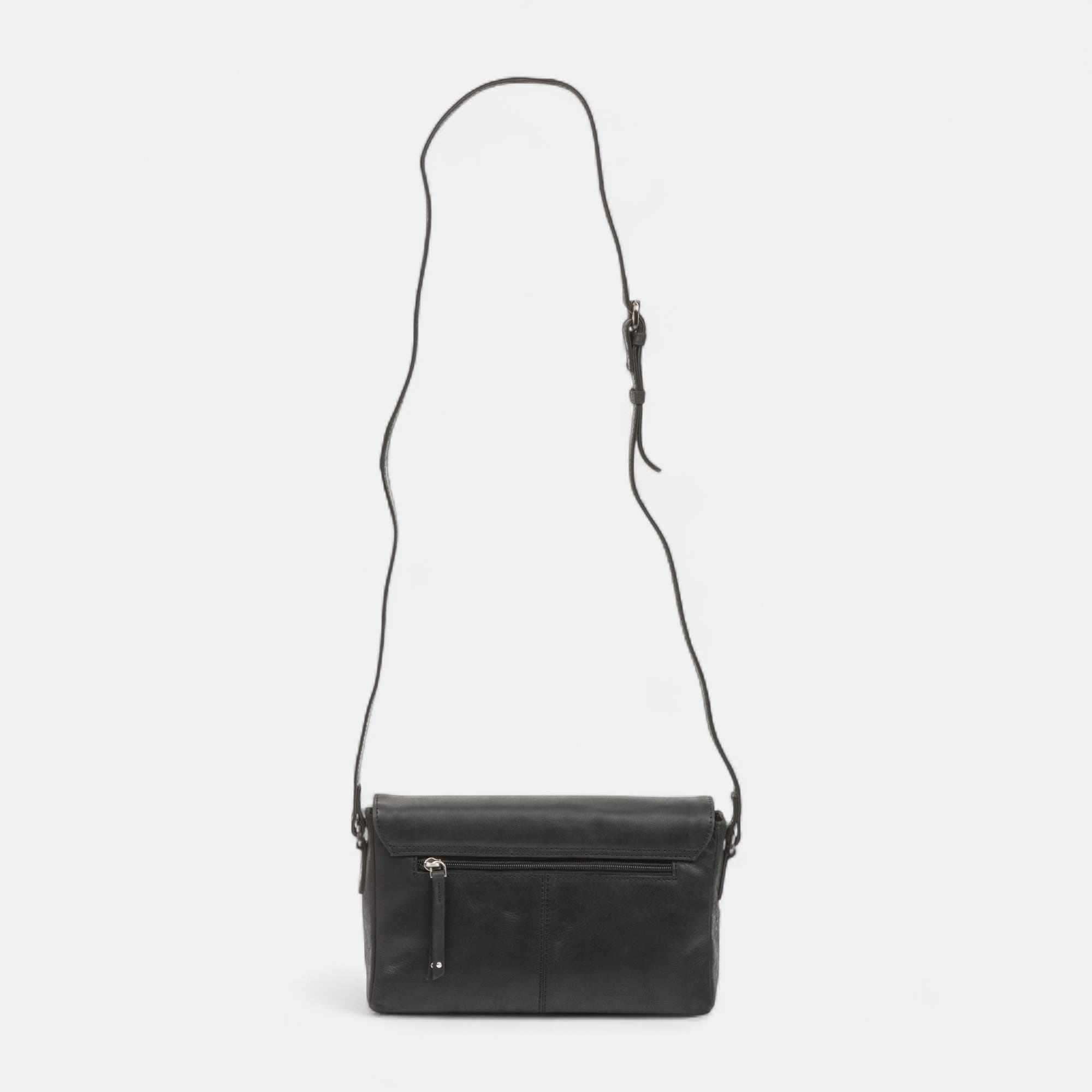 Sac bandoulière en cuir noir