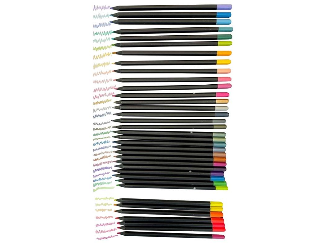 CONJUNTO DE 36 LÁPIS DE COR AUCHAN TONS PASTEL NEON E METAL