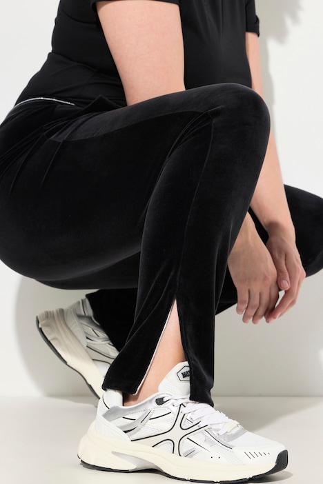 Samt-Jogginghose, Glitzer-Piping, Elastikbund, Taschen