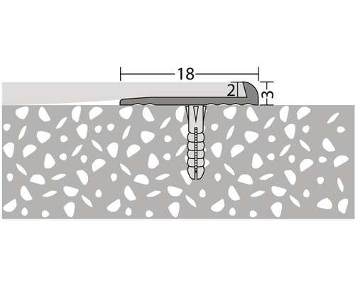 Aluminium eindprofiel, zilver, geperforeerd, 18 x 3 x 2500 mm