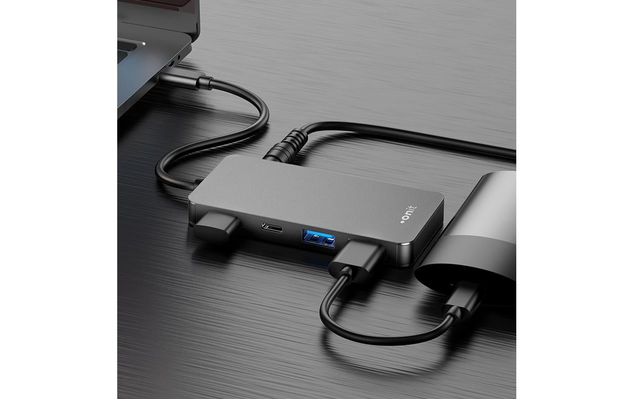 USB-C-Hub 2A2CLeichter und kompakter Hub mit 2 USB-A- und 2 USB-C-Ports