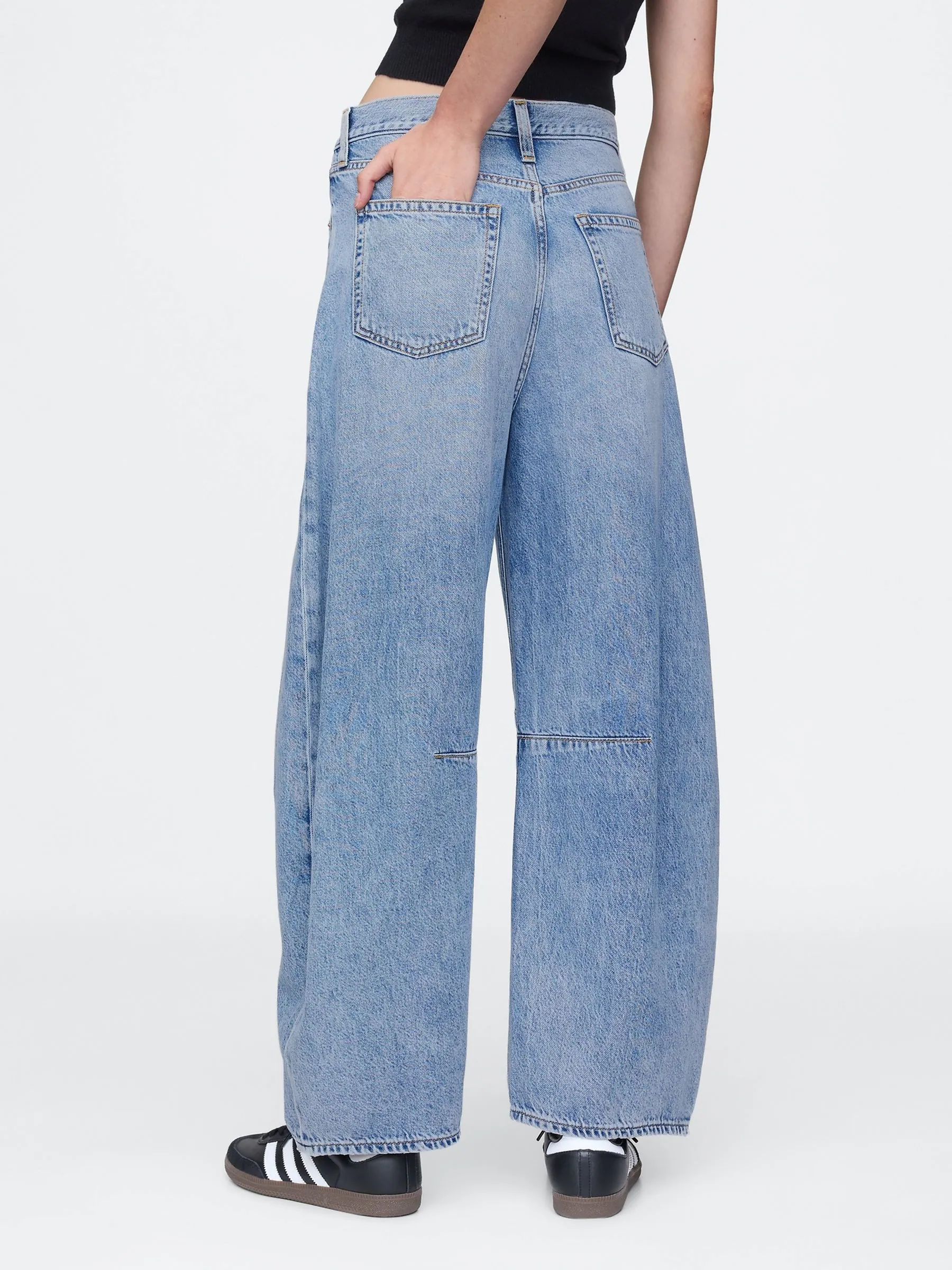 Blauw - Gap UltraSoft jeans met hoge taille en hoefijzervormige pijpen