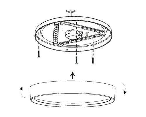 LED plafondlamp 18W 2000 lm 3000K Ø 34 cm Musurita zwart/wit