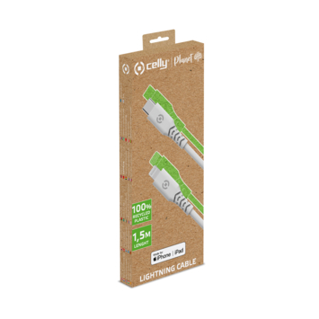 Celly Planet USB-C lightning kabel wit 1,5 meter