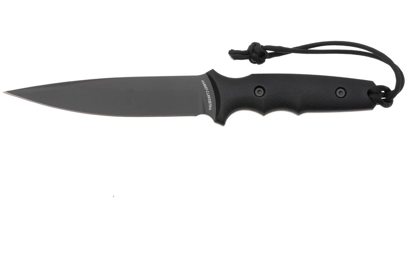 Spartan Blades Harsey Clandestina SB57BKBKKYBK Black, Black Micarta, survivalmes, kydex schede