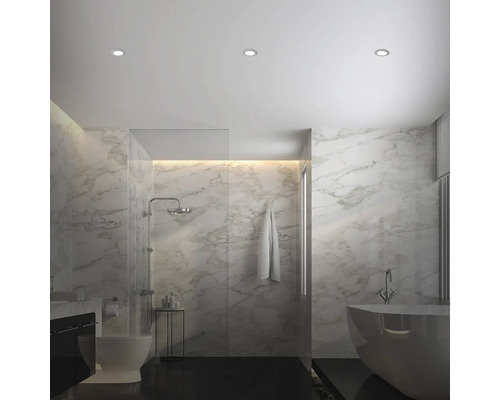 LED inbouwspots set IP65 dimbaar 4,8W 450 lm 3000-6500 K CCT RGB chroom/mat Ø 9,2/6,8 cm 230V 3 stuks met afstandsbediening, geheugenfunctie, nachtlampfunctie, timerfunctie