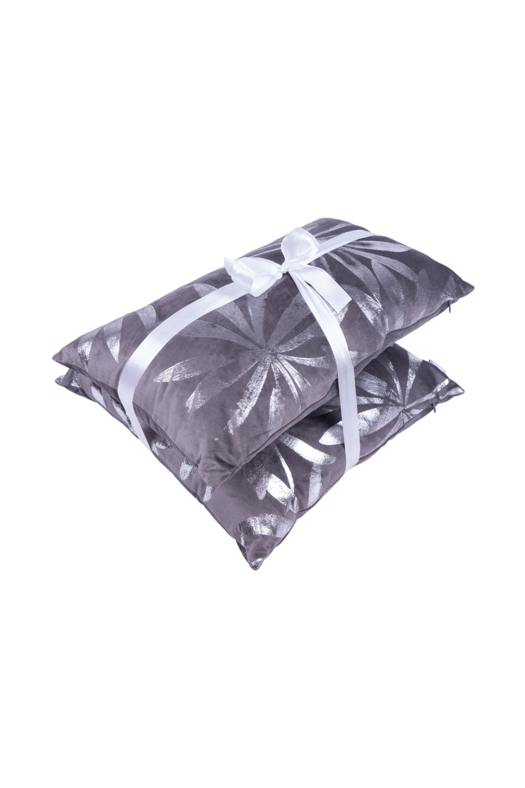 2er-Set Dekokissen - graphit-silber - 30x50 cm - 45x45 cm