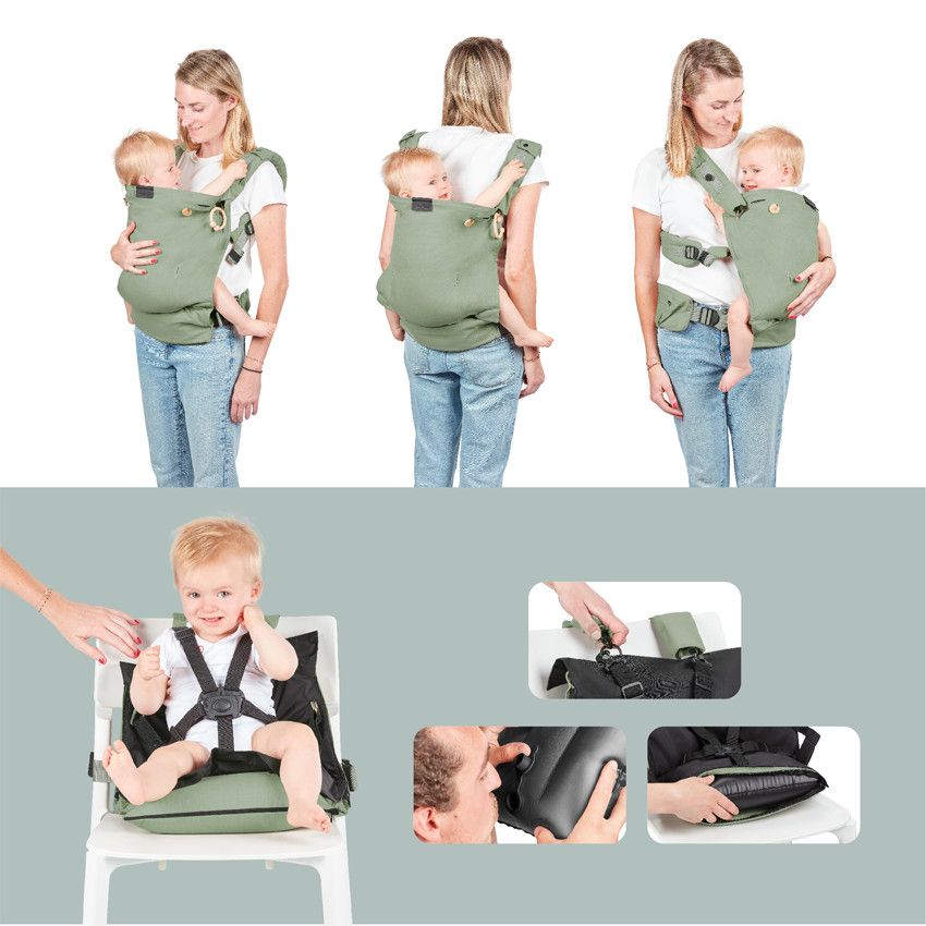 Porte-bébé évolutif Moov Boost - Vert sauge - Ecru