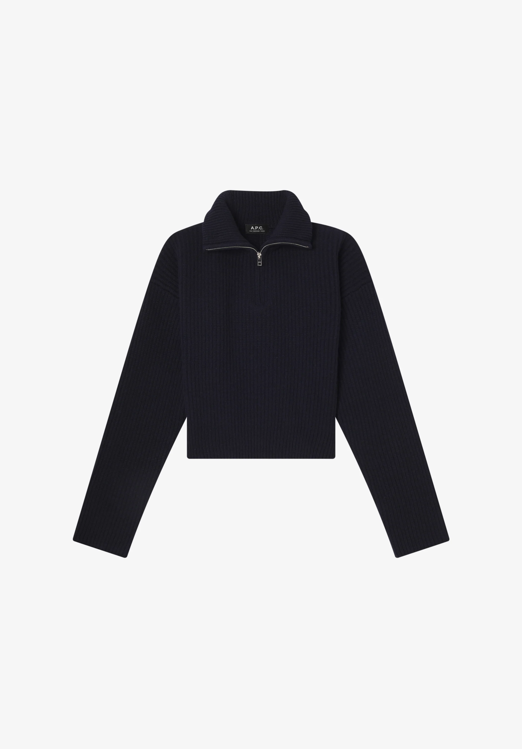 Pull col camionneur à côtes larges - Dark navy