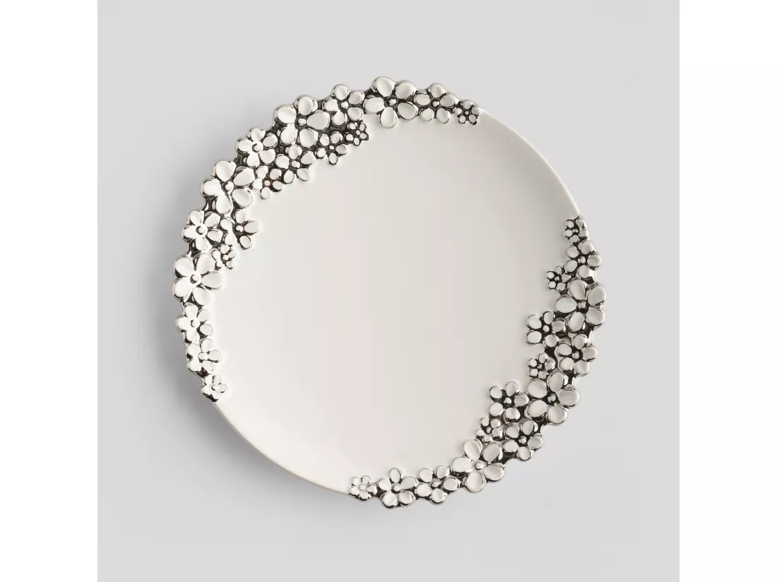 Plateau Décoratif Flosales Blanc Moyen 2.5 x 31