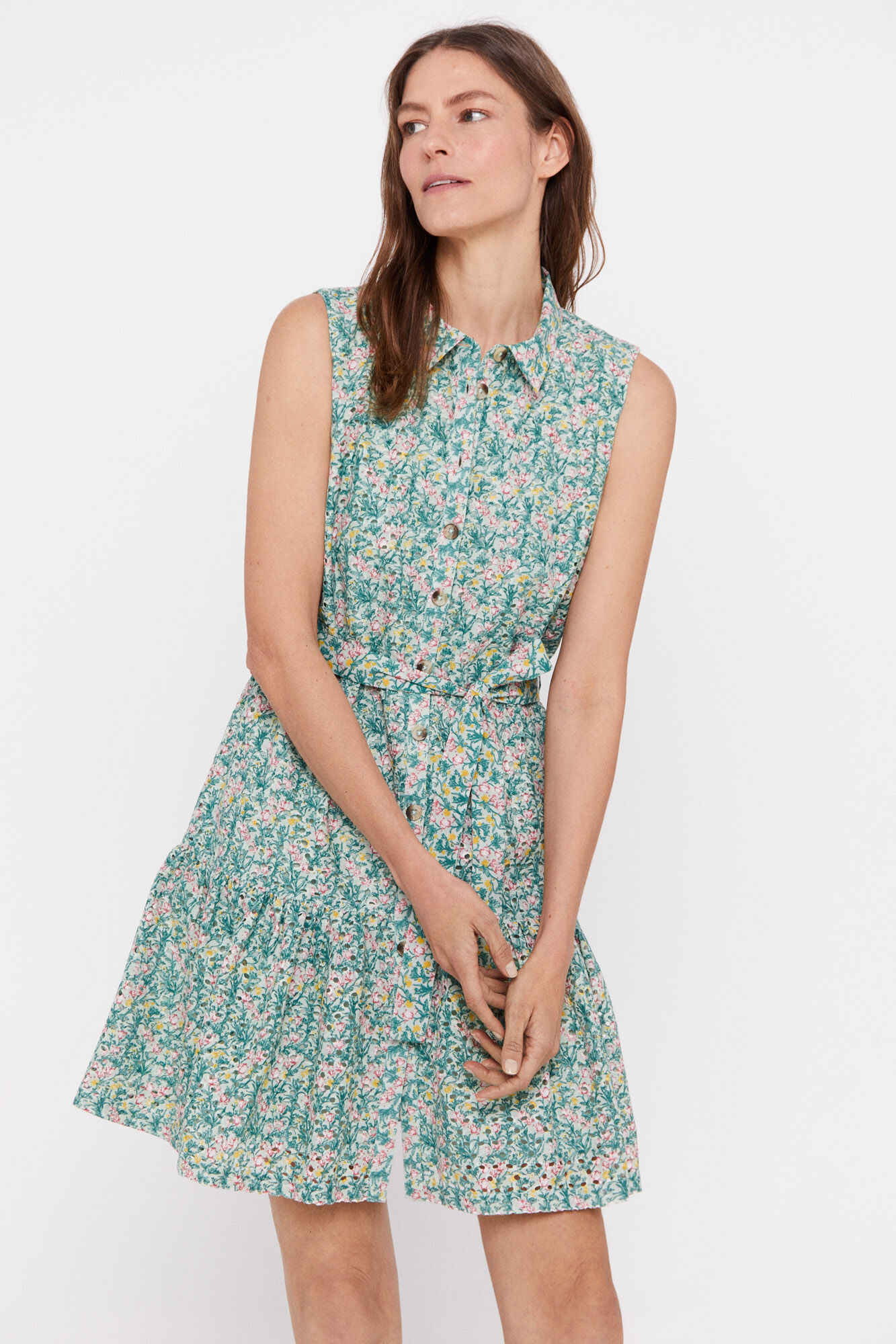 Vestido camisa Schiffly - Multicolorido