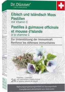 Dr. Dünner Eibisch isländisch Moos Pastillen, 24 Stück