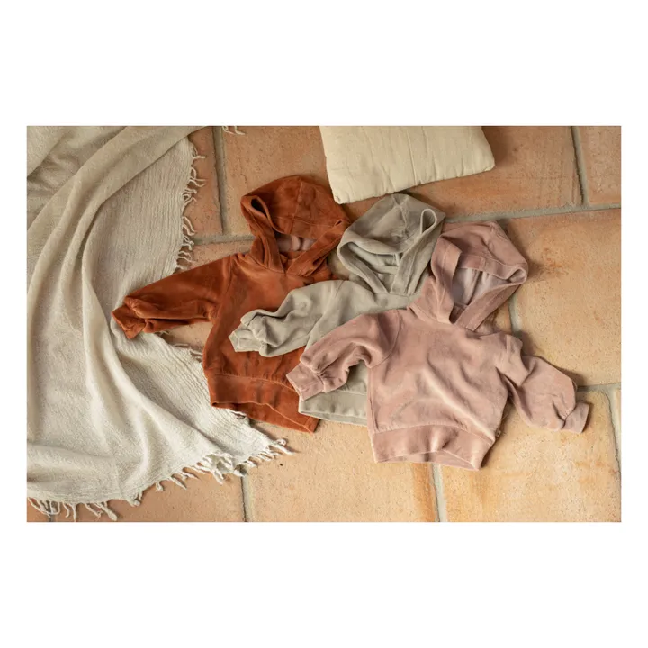 1+ in the family Sweat Capuche Velours Albina | Mauve