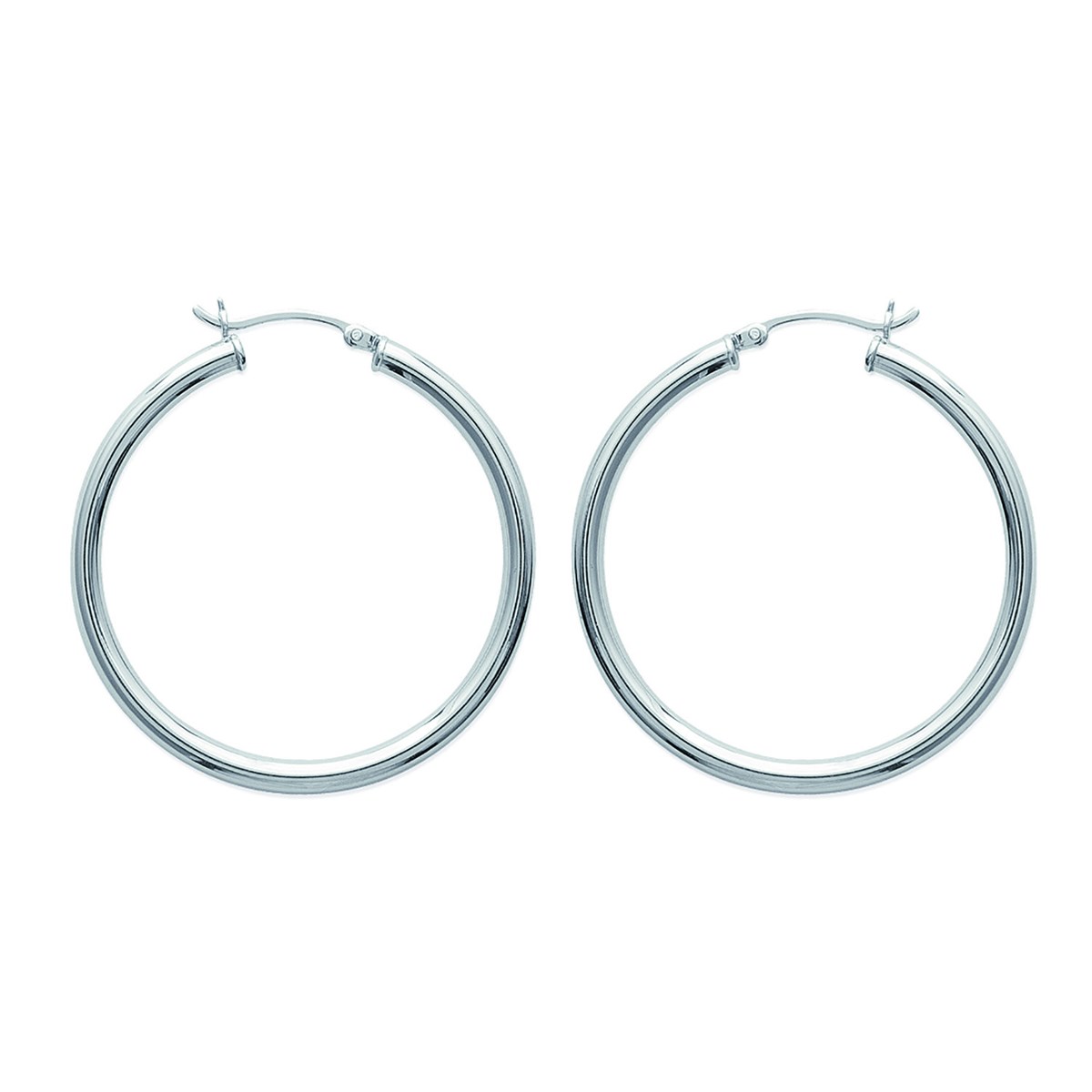 Créoles Brillaxis argent rhodié 40mm