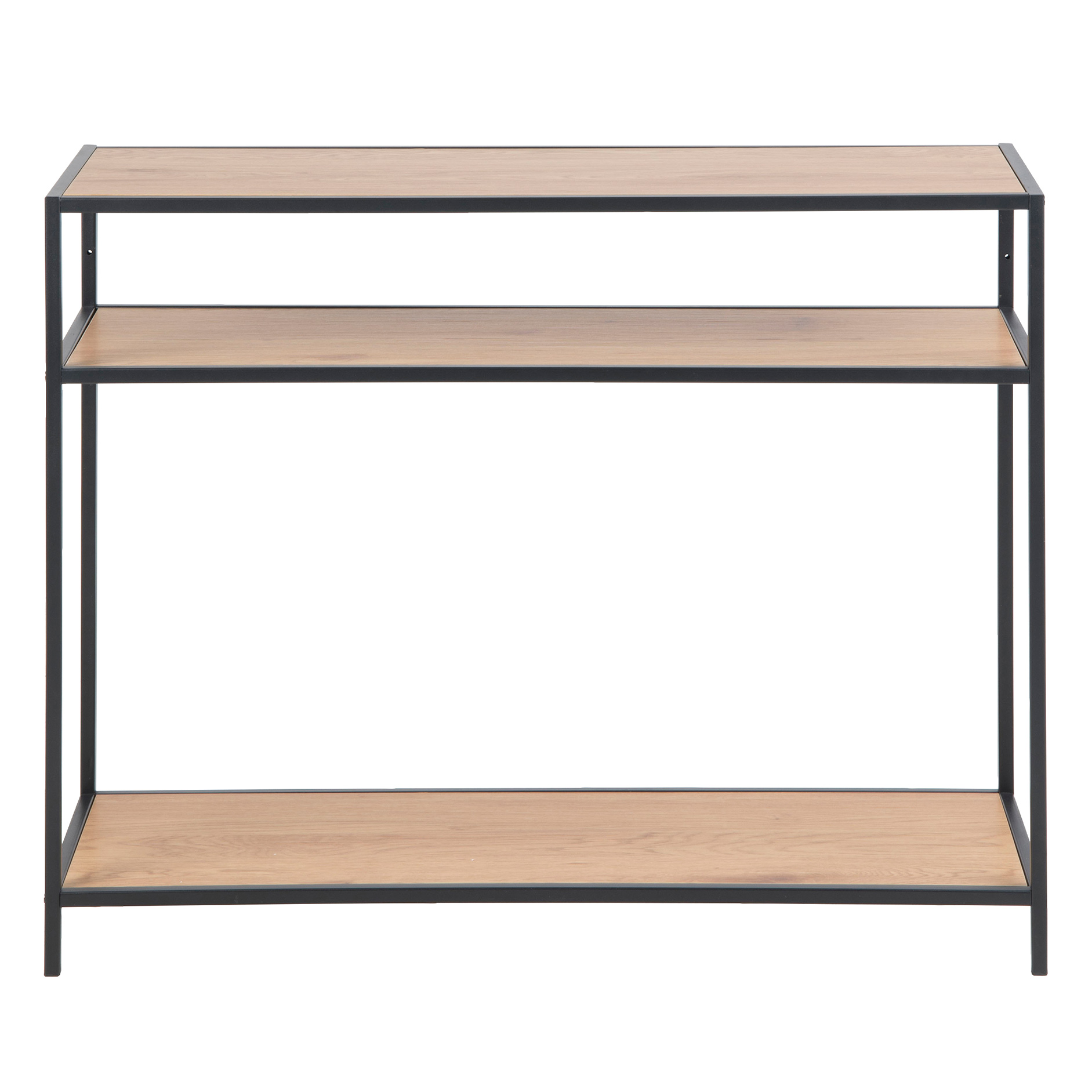 Konsolentisch SEAFORD - schwarz-Wildeiche - 2 Ablagen - 100 cm