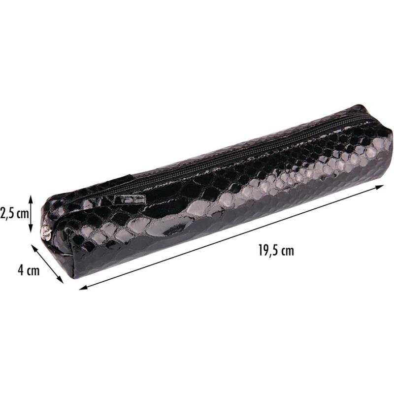 REPTILE DESIGN Trousse slim 4x2,5x19,5 cm, Python noir - Python noir