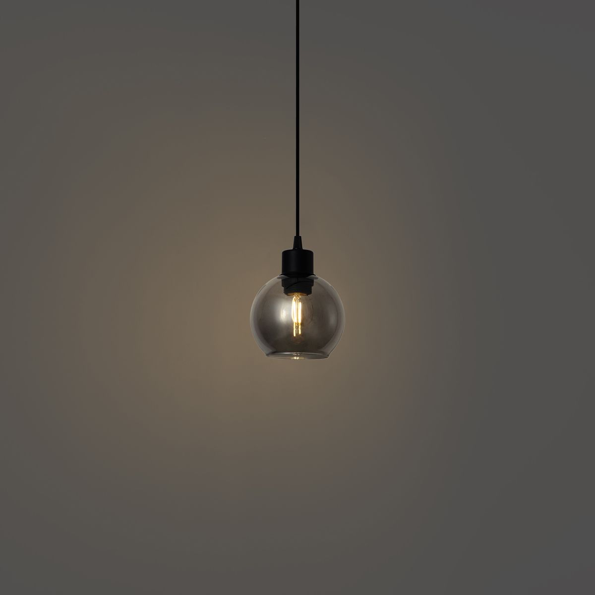 Moderne hanglamp zwart met smoke glas voor railsysteem 1-fase - Iconic Lava