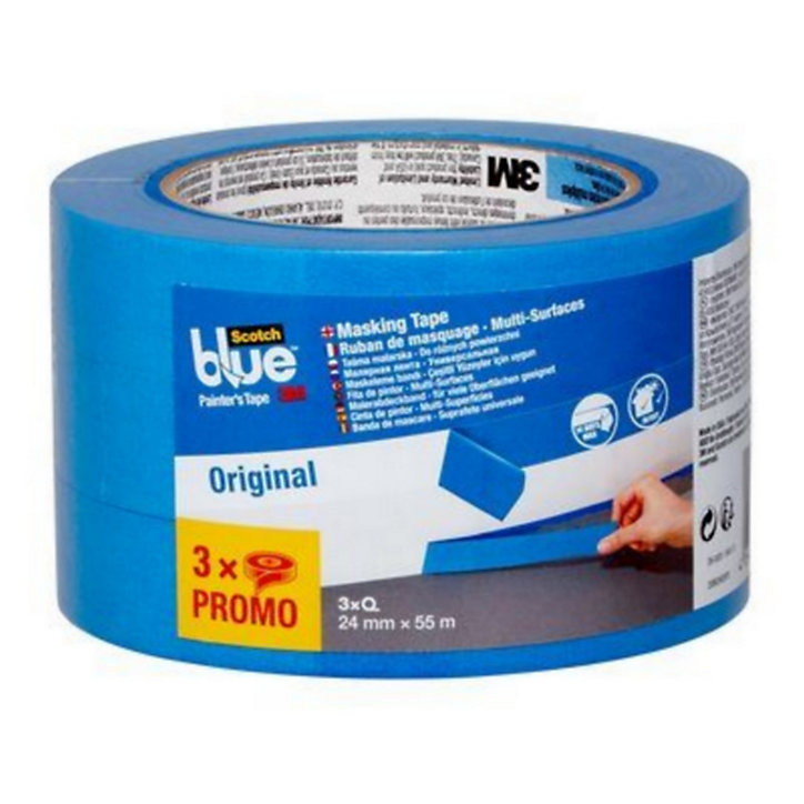 Ruban de masquage Premium 55 m x 24 mm - 3 rouleaux