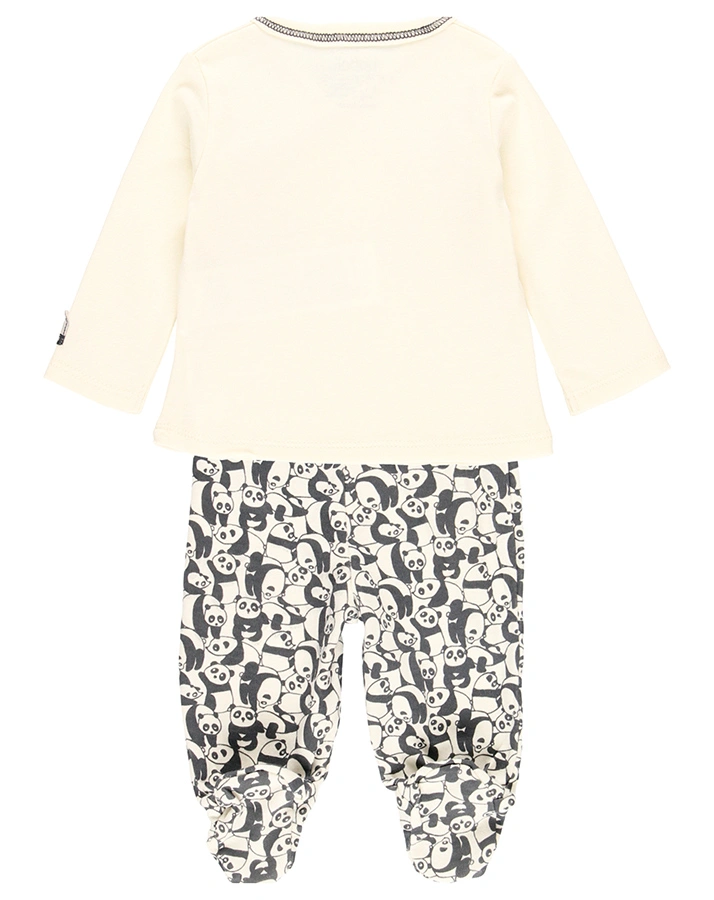 Langarmshirt TEDDY PANDA 4-teilig in offwhite