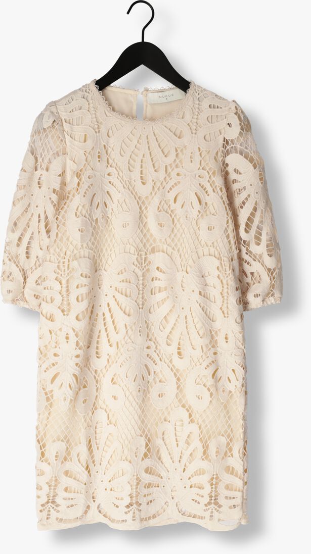 NUKUS gebroken wit nukus midi jurk bente dress broderie