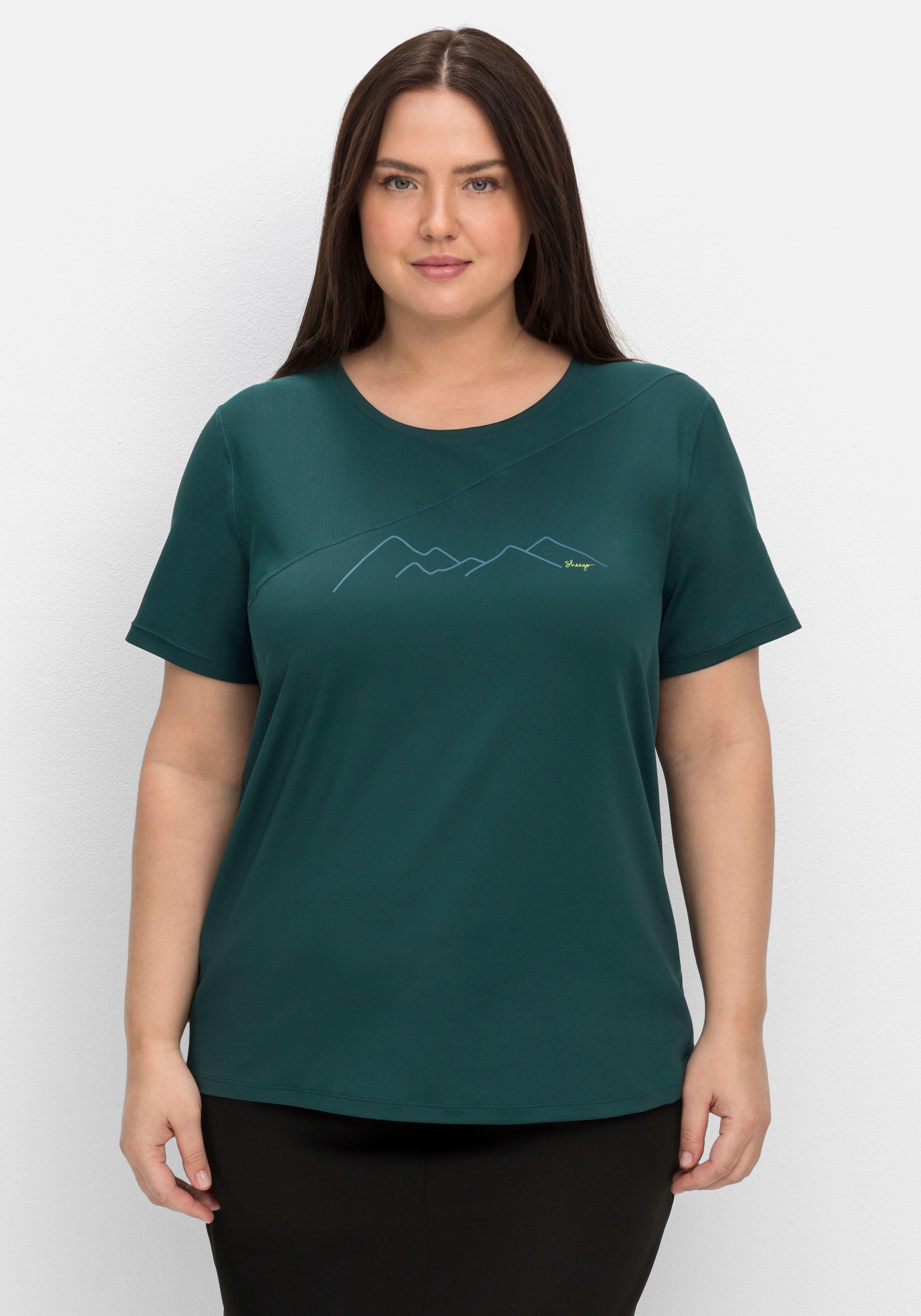 Funktionsshirt mit Mesh-Einsätzen und Frontprint
