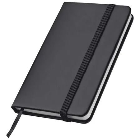Macma Notizbuch A7+ (127x78mm) im PU Einband, 160 linierte Seiten, schwarz