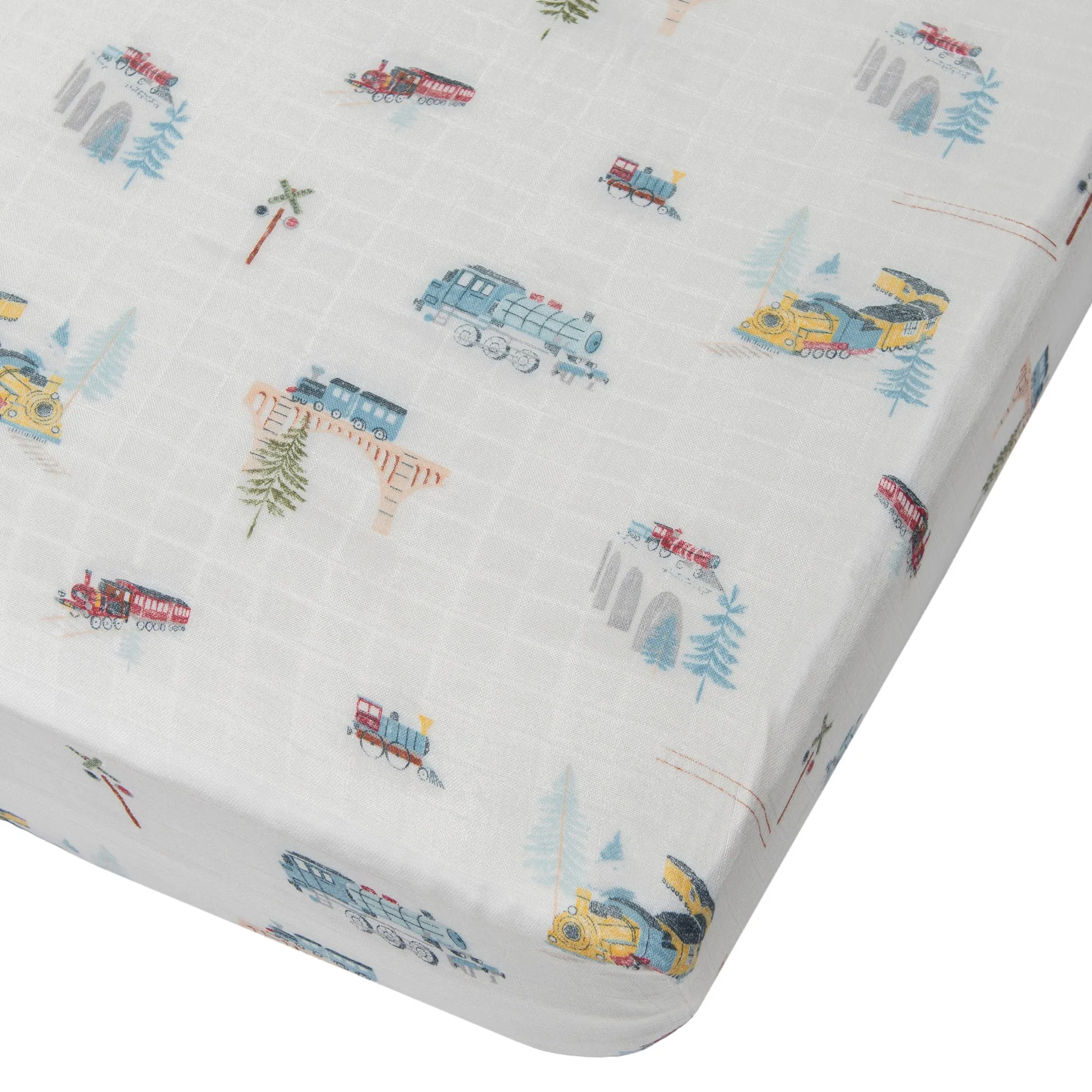 Loulou Lollipop Drap Contour pour Lit de Bébé - Mousseline Bambou All Aboard