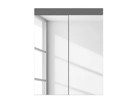 Armoire murale blanc et gris brillant Kelia 60cm