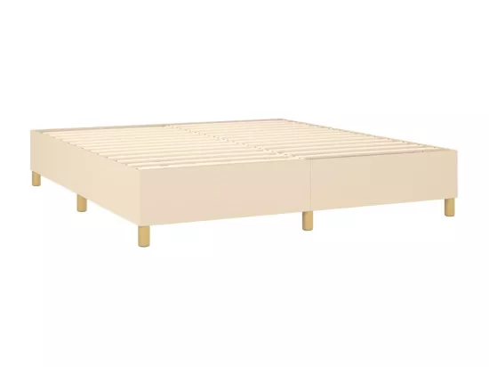Sommier tapissier avec matelas et LED Crème 160x200 cm Tissu