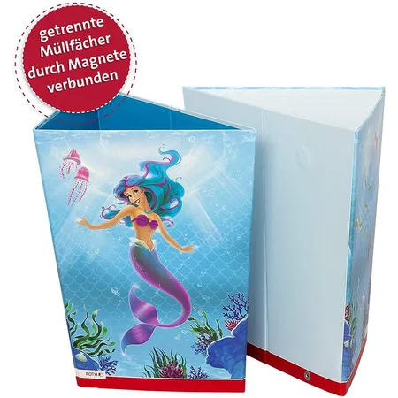 Roth Papierkorb Meerjungfrau, 10 Liter, eckig, 2 Fächer