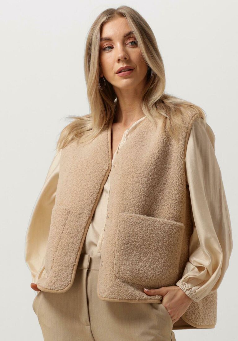 KNIT-TED zand knit-ted gilet charlene