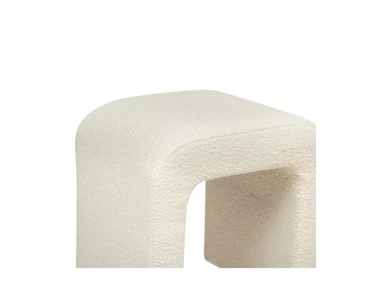 Pouf en tissu à bouclettes Blanc 41 x H 43 cm