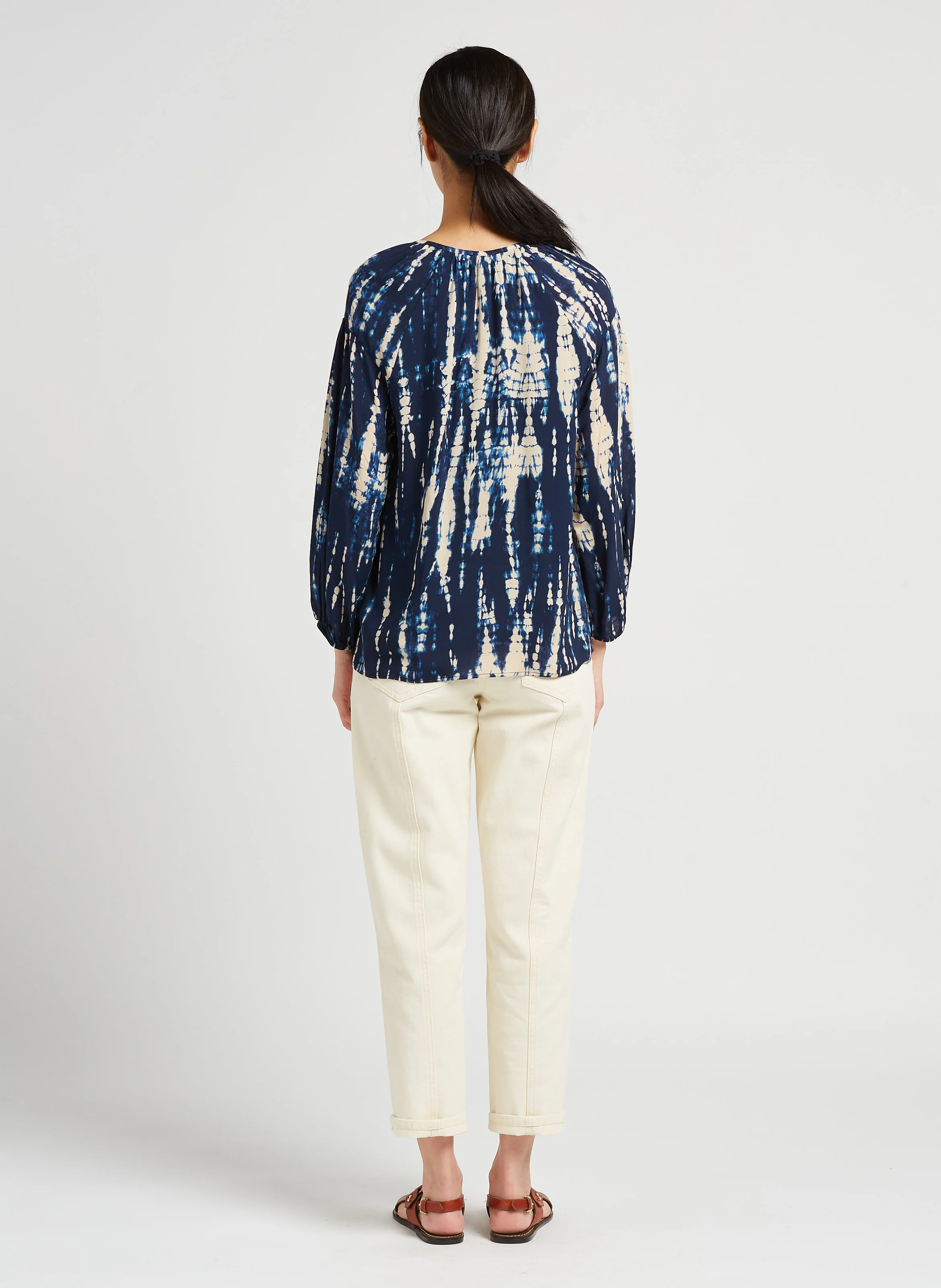 Jean droit en coton| Beige