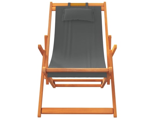 VIDAXL - Chilienne Chaises de plage pliables lot de 2 gris tissu