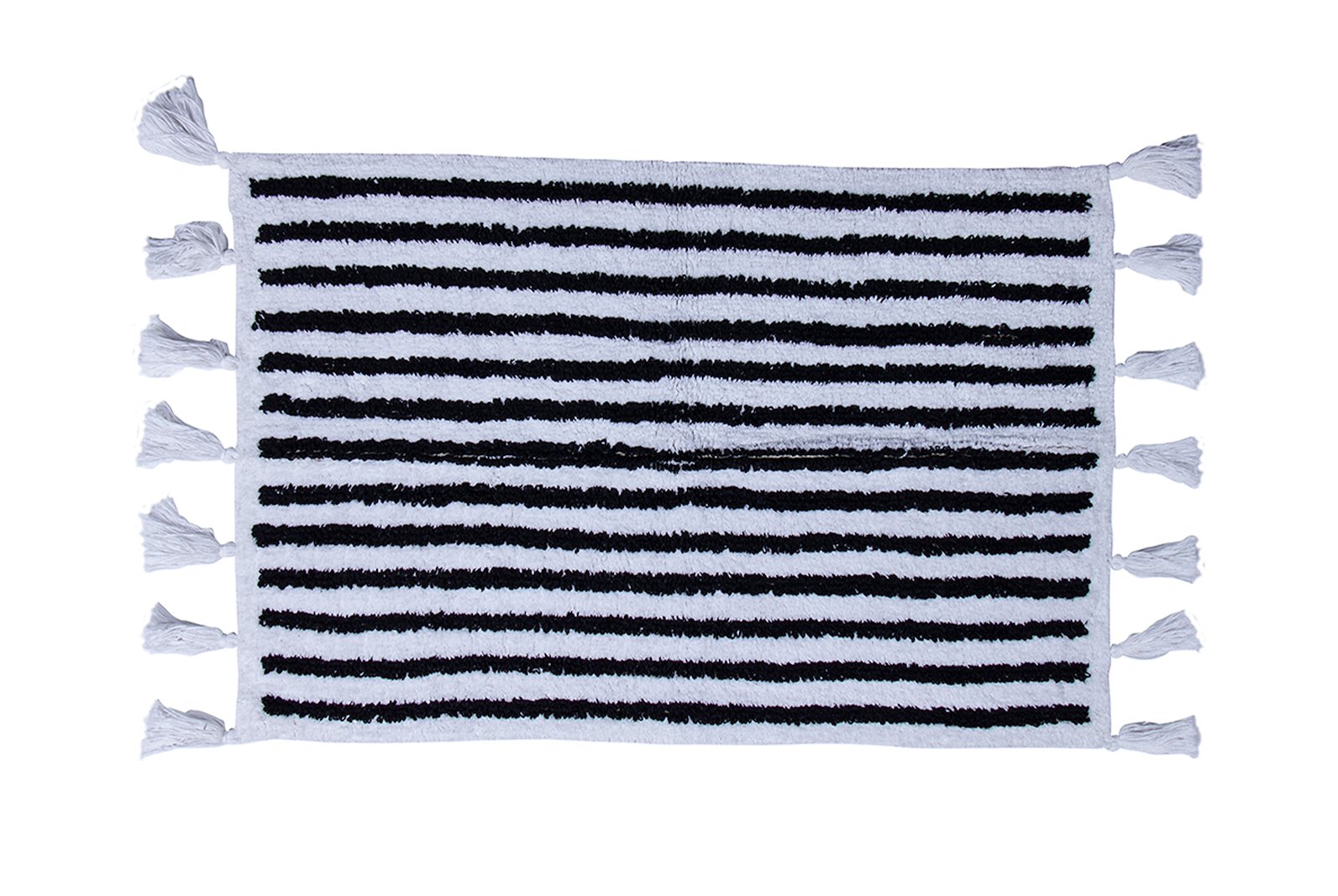 Melilla badematter 60x90 cm Hvit og sort stripet. 60x90 cm