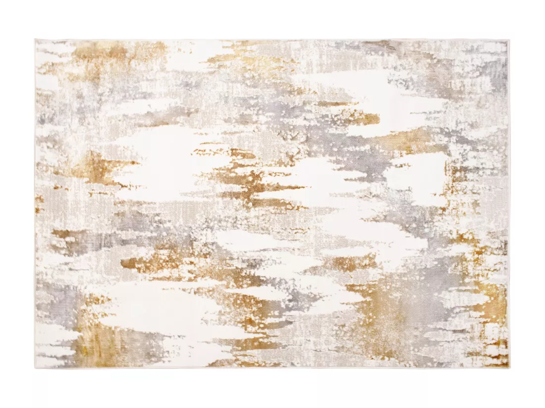 Tapis style vintage - 160 x 230 cm - Taupe, marron et blanc - PALERIO
