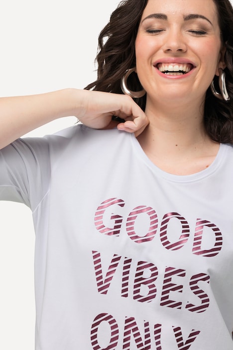 T-Shirt, Good Vibes Only, Rundhals, Halbarm