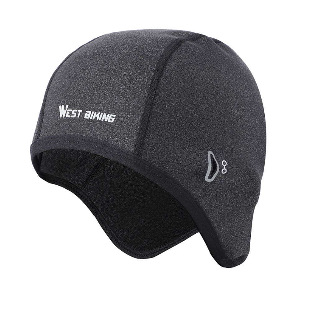 Outdoor Fleece Mütze Wintersport Kappe mit Brillenloch - Schwarz
