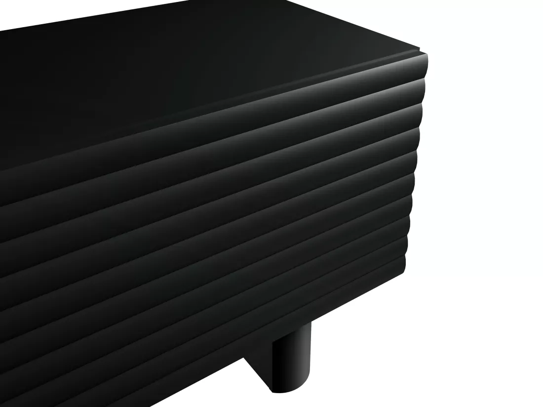 Meuble TV avec 2 portes en MDF - 180 cm - Noir - LUDIMA
