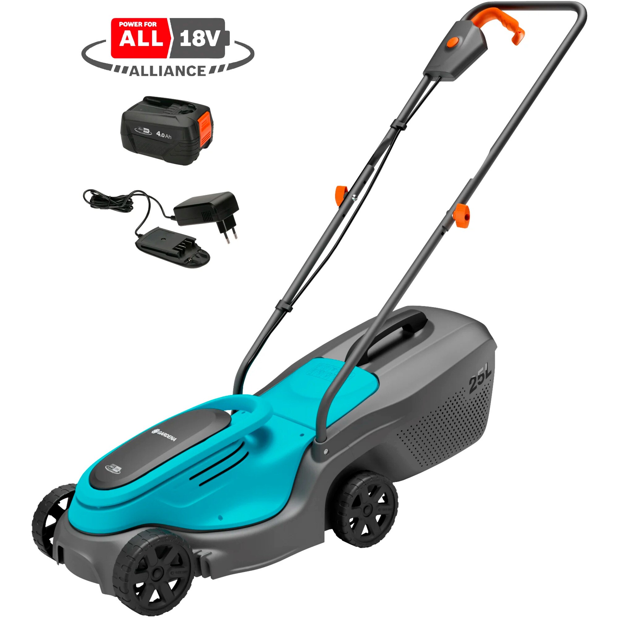 GARDENA Rasenmäher Akku-Rasenmäher PowerMax 30/18V P4A Ready-To-Use Set, 18Volt