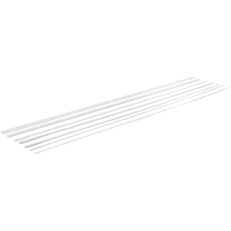 Polystyrol Vierkantstripes, lang, weiß